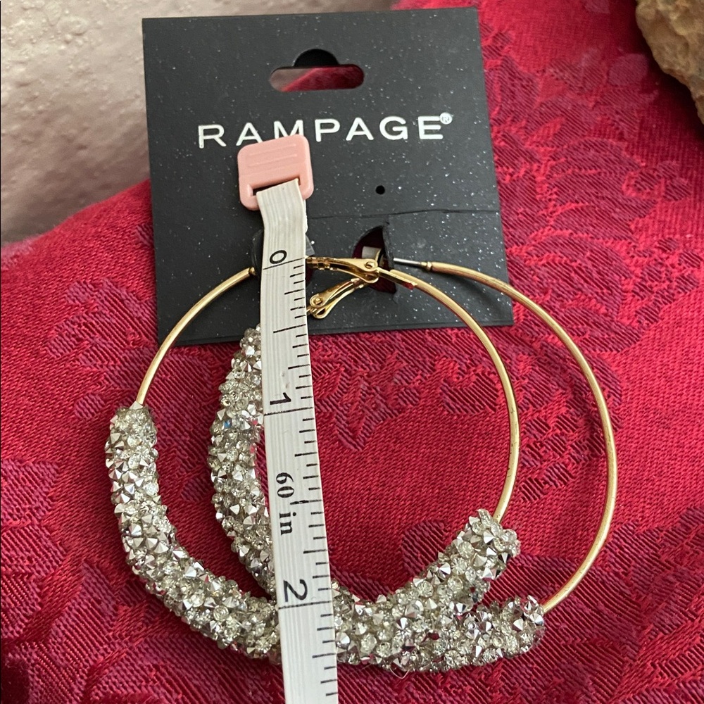 NWTs Old Stock Glittering Gold and Silver Hoop Leverback Earrings